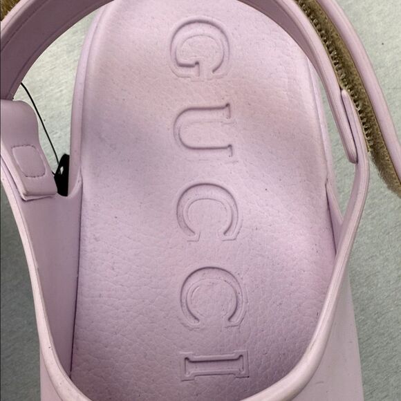 Gucci Light Pink Rubber Mules - Picture 4 of 15